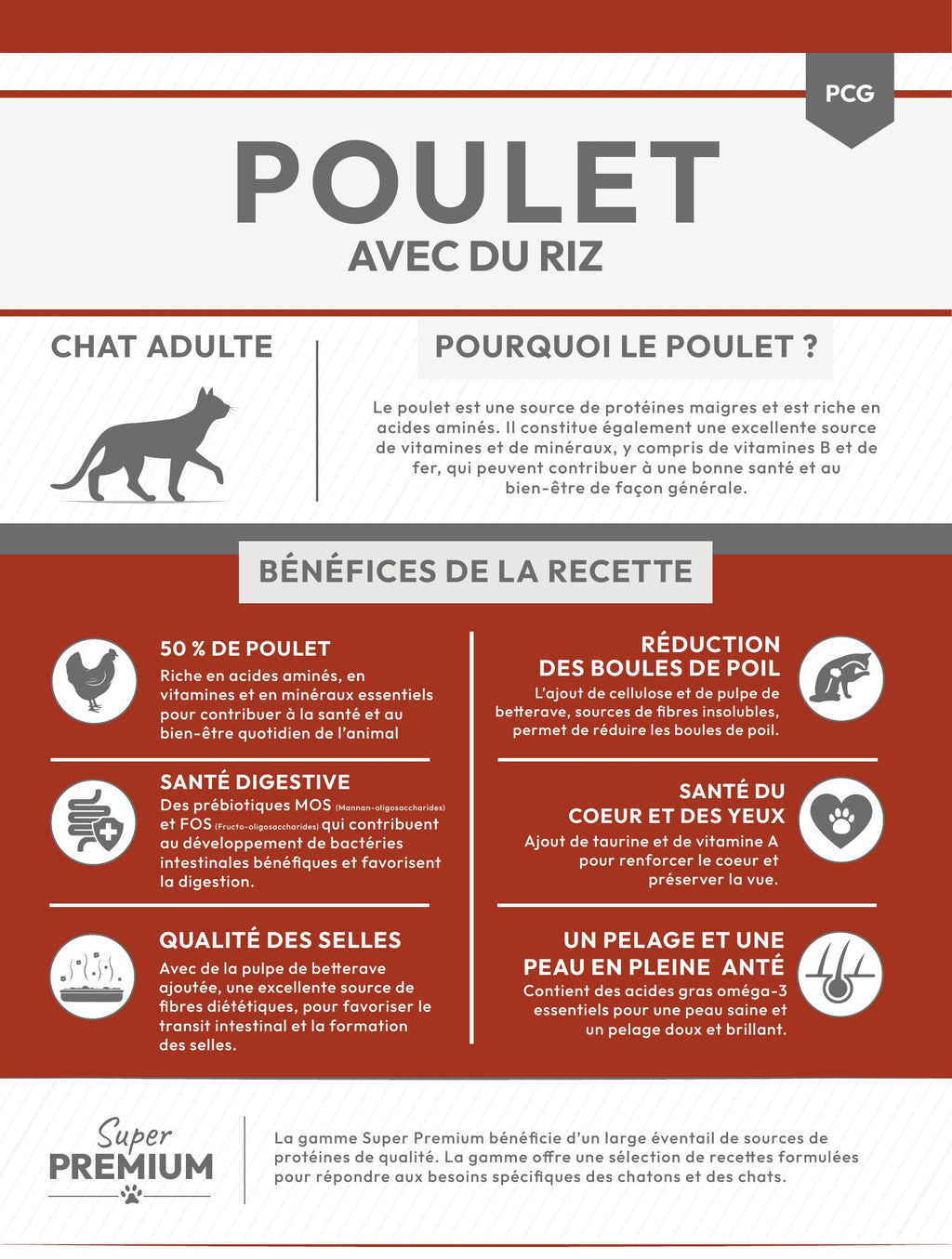 Gamme Super Premium Chat adulte Poulet avec du riz 6kg