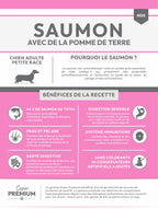 Gamme Super Premium Chien adulte Petite race Saumon avec de la pomme de terre 15kg